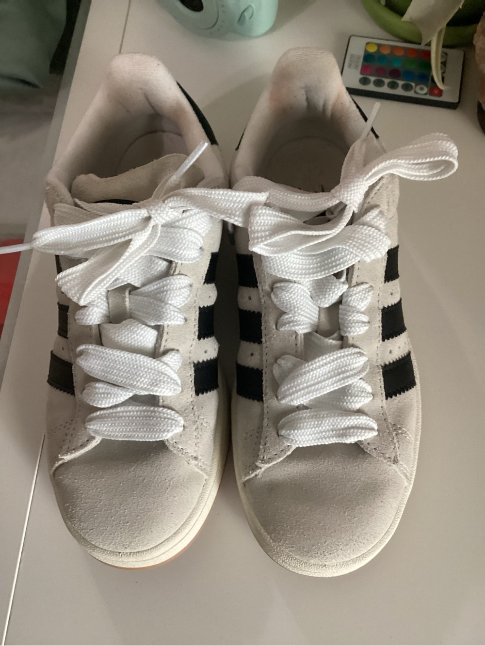 adidas White Low-Top Sneakers with Cream Interior